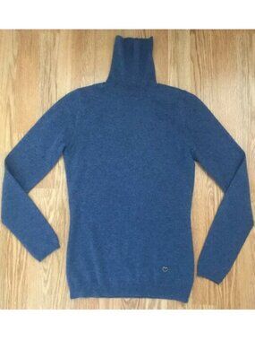Cruciani Blue Cashmere Turtleneck Sweater Size 40